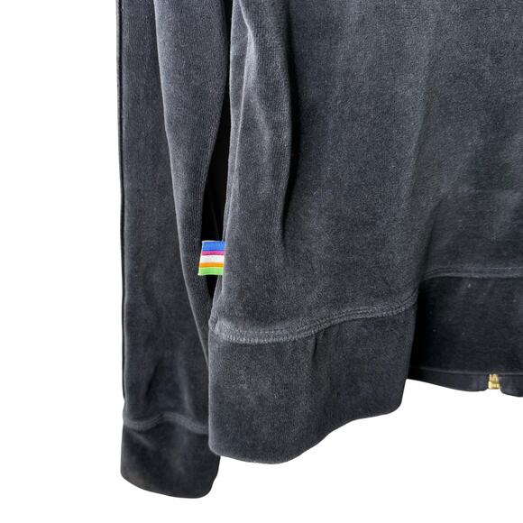 Vintage Y2K Nike Velour Zip Jacket Sz L – Gold Swoosh, Rainbow Tag, Juicy Vibe - Picture 6 of 12
